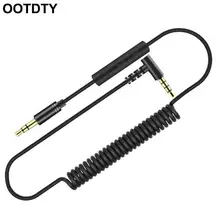 3,5 мм разъем Aux аудио кабель с микрофоном Регулятор громкости стерео гибкий пружинный Шнур для iPhone samsung huawei автомобильные наушники Динамик