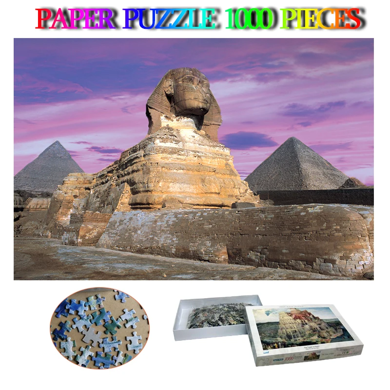 

Pyramids of Giza Paper 1000 Pieces Jigsaw Puzzles Egypt Magnificent Ancient Buildings Puzzles Toys Adults Relax Puzzle Games