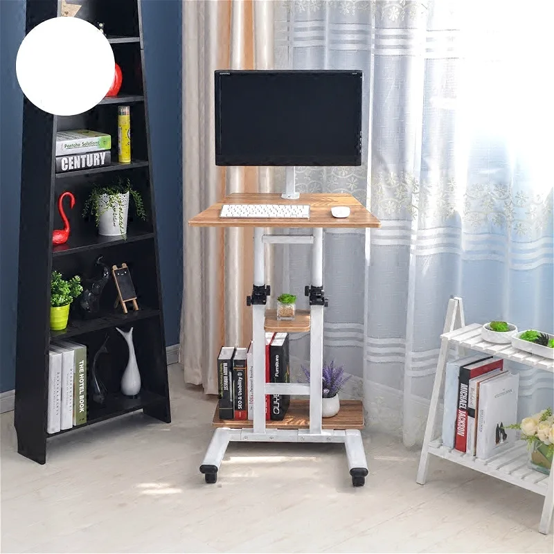  Multifunctional household computer computer desk standing mobile lazy table can freely lift table.
