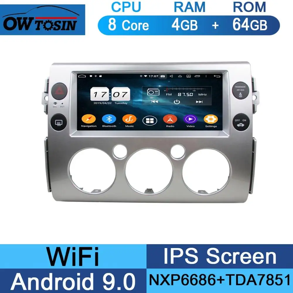 10,2" ips для Toyota FJ Cruiser 2007 2008 2009 2010 2011 2012- Android 9,0 автомобиль радио gps мультимедиа 8Core 4G+ 64G - Цвет: 64G