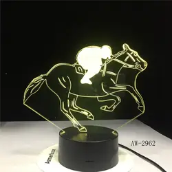 Скачки 3D ночник USB Новинка подарки 7 цветов Изменение светодиодный стол Touch цоколь дети подарок дропшиппинг AW-2962