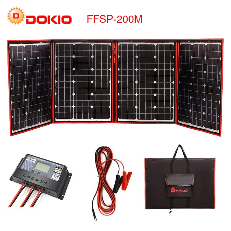 Dokio Flexible Foldable 200W(50Wx4) Mono Solar Panel High Power