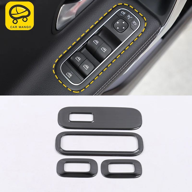 

CAR MANGO For Mercedes-Benz A-Class 2018 W177 V177 Auto Car window lift switch trim frame Sticker cover Accessories