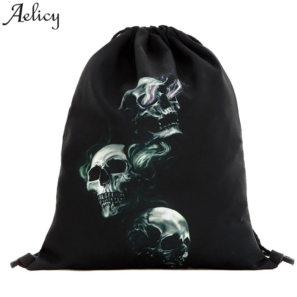 

Aelicy Halloween Candy Bag Gift Bag Bundle Pocket 3D Printing Bags Drawstring bag Backpack female School supplies Bagpack