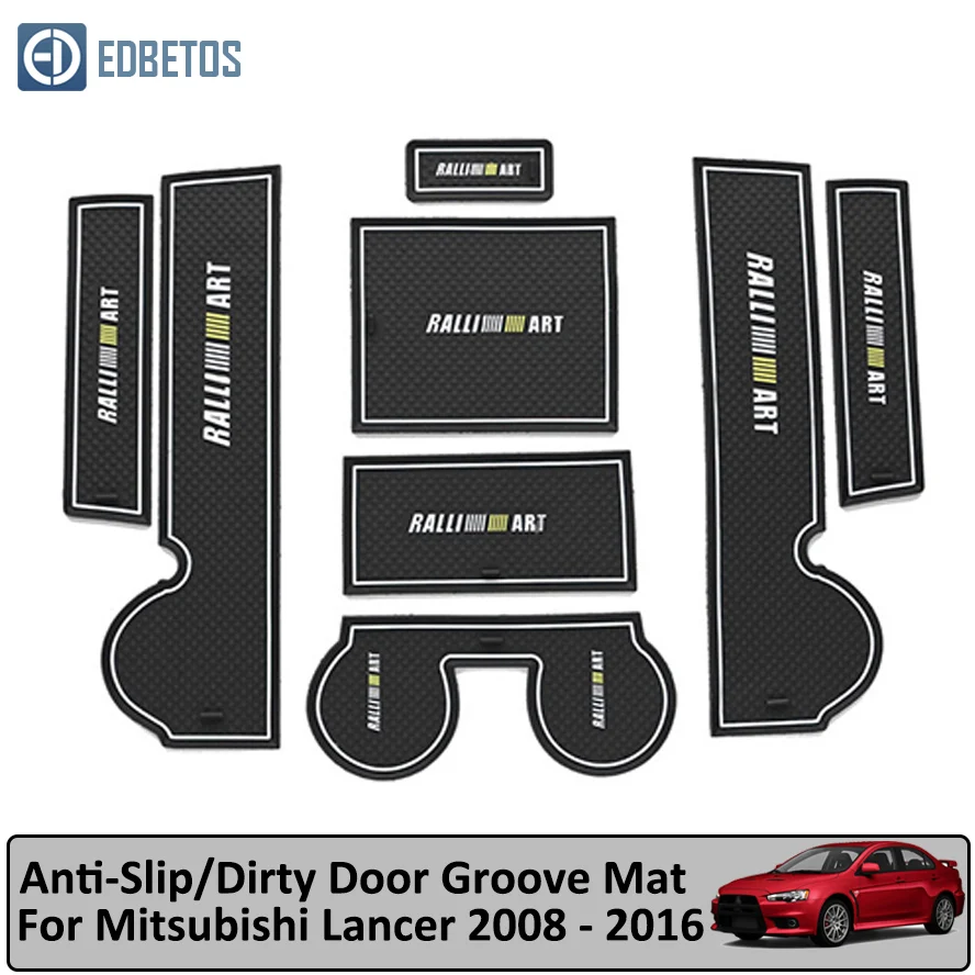 EVO Anti-Dirty Pad For Mitsubishi Lancer 2008- Ralliart EVO X Galant Fortis EX Door Groove Gate Slot Coaster Anti-Slip Mat