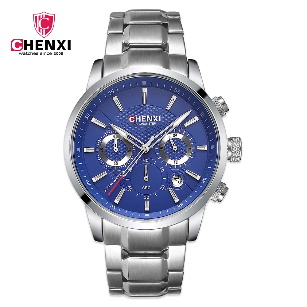 

CHENXI Men army sport luminous Quartz Wristwatch Luxury Male Clock Black Watchband Man waterproof Watch relogio masculino hot