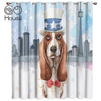 

COCOHouse Vancouver City Building Dog Basset Hound Window Treatments Curtains Valance Window Curtains Dark Curtain Rod Outdoor