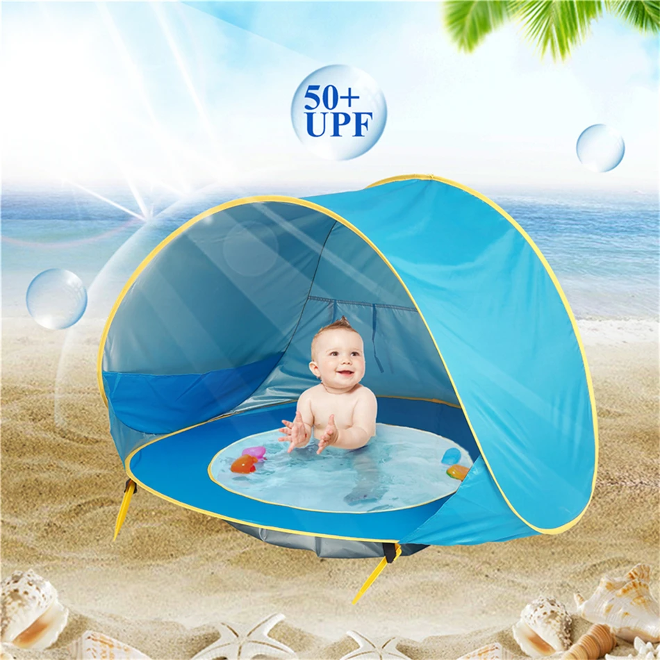 

Summer Baby UV-protecting Beach Tent Sunshelter with Pool Waterproof Pop Up Awning Tent Children 's Tent Kids House Beach Tent