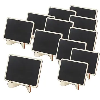 

Mini Wooden Framed Table Number Chalkboard Signs with Stand, Pack of 12