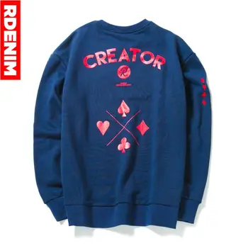 

2019 High Quality Sweatshirt Men Hip Hop Navy Grey Long Sleeve Hoody Spring Pullovers Funny Print Brand Clothing #RDF5F