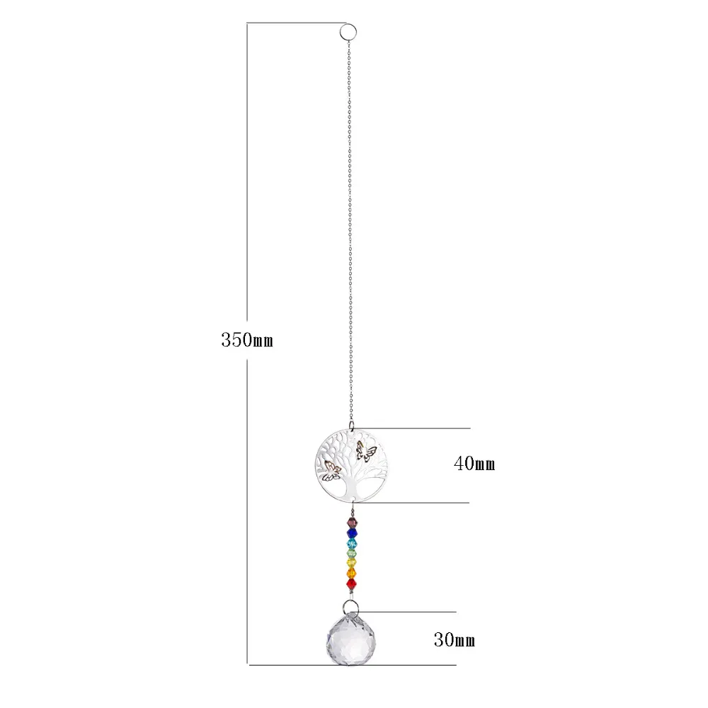 Металлическая Бабочка, дерево, Рождественская подвесная люстра на окно, призмы, радужные бусины, чакра, защита от солнца, для свадьбы, домашнего декора