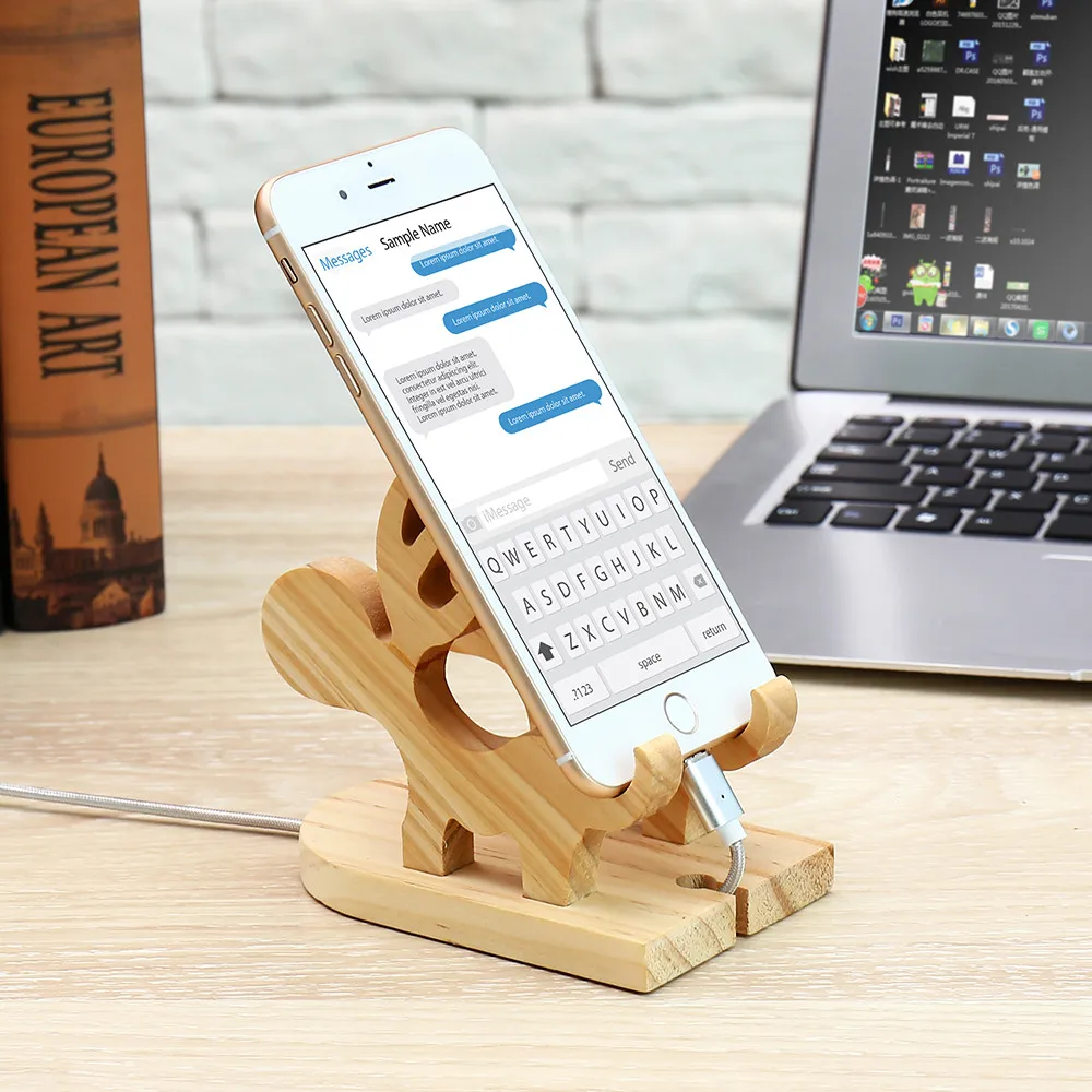 KISSCASE Telefon Halter Stehen Für iPhone 11X7 8 Elch Holz Handy Stehen Für iPad Tablet Ständer Sch