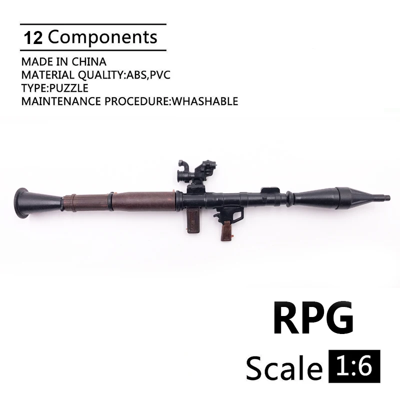 

1:6 RPG Anti Tank Rocket Launchers Gun Model Coated Plastic Military Model Accessories For 12" Action Figure Display Collection