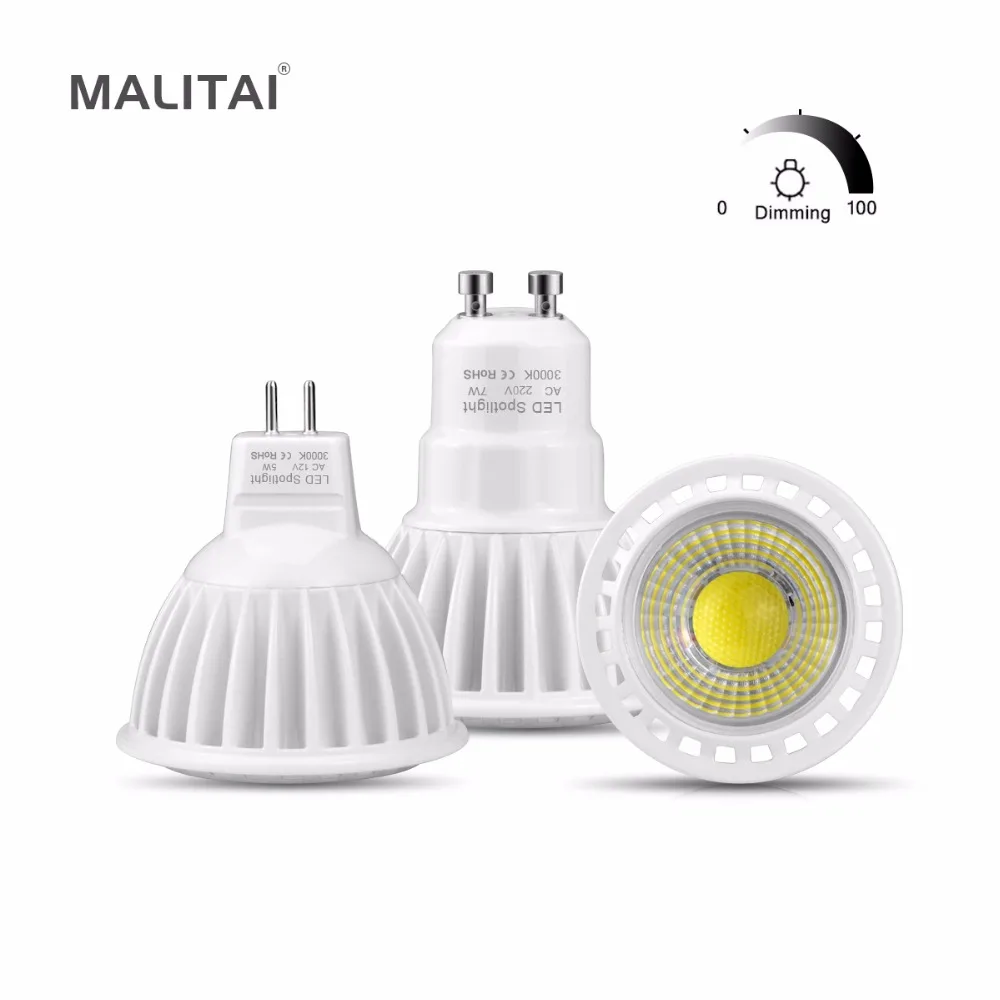 GU10 LED Bulb lamp 110V 220V 3W 5W 7W MR16 LED DC / AC 12V 24V Dimmable COB LED Spot light Aluminum AC85V 265V GU5.3 Spotlight|led bulb lamp|bulb lamplamp 110v - AliExpress