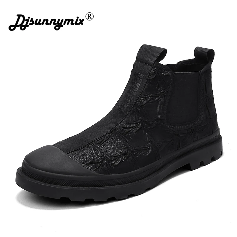 

Autumn Winter Handmade Genuine leather Men Boots High Quality casual men Shoes black Ankle Boots