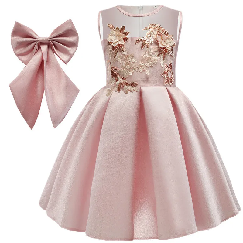 

2019 new sweet high-end embroidered dress girls party birthday party costume children's dress