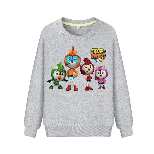 Kids Cartoon Top Wing Sweatshirts Hoodies Boys Girls Long Sleeve Pullover Hoodie Clothing Children Spring Sports Costume DZ109 4