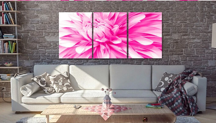 Pink flower oil painting on canvas wall art prints picture Modern Home ...