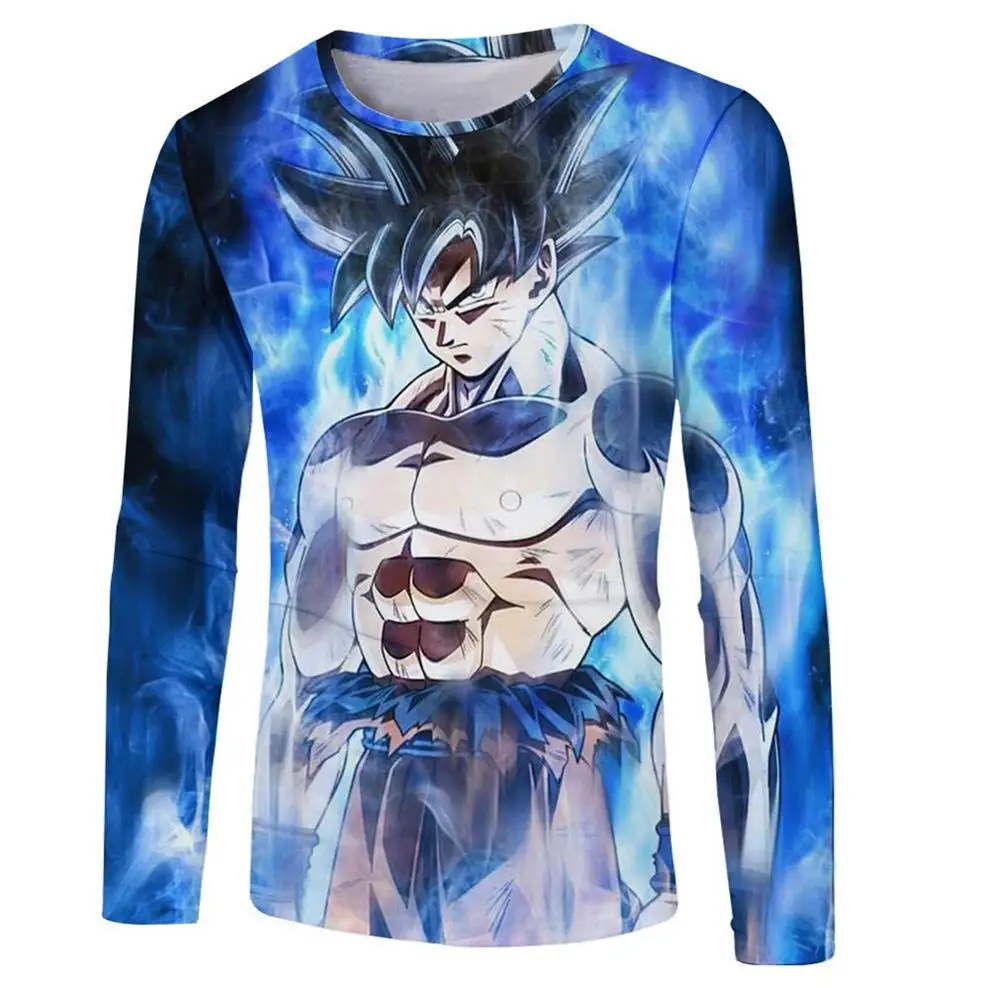 

Dragon Ball Men 3D T shirt Long sleeve Acme Superlative Ultra Instinct Super Saiyan God Son Goku Printed T-Shirt Tops