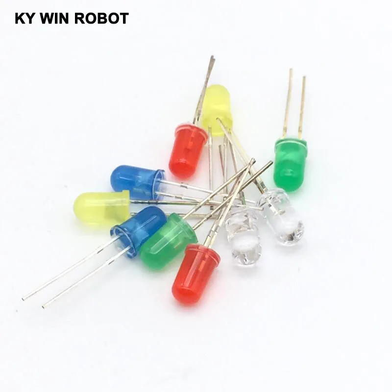

10pcs 5mm LED diode Light Assorted Kit DIY LEDs Set White Yellow Red Green Blue electronic diy kit Hot sale