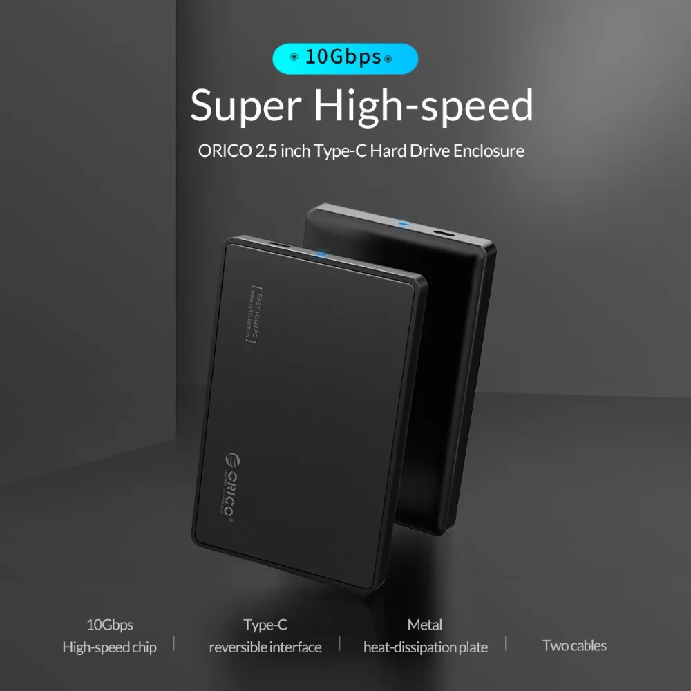  ORICO 25 zoll SATA3.0 toType C Festplatte Gehäuse USB c Festplatte Disk BoxSupport UASP für 25 ssd 