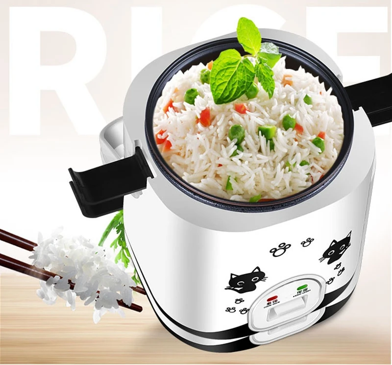 DMWD рисоварка 110 л Мини электрическая кухонная машина Пароварка для яиц 220 В в суп тушеный горшок Ланч-бокс с антипригарным вкладышем