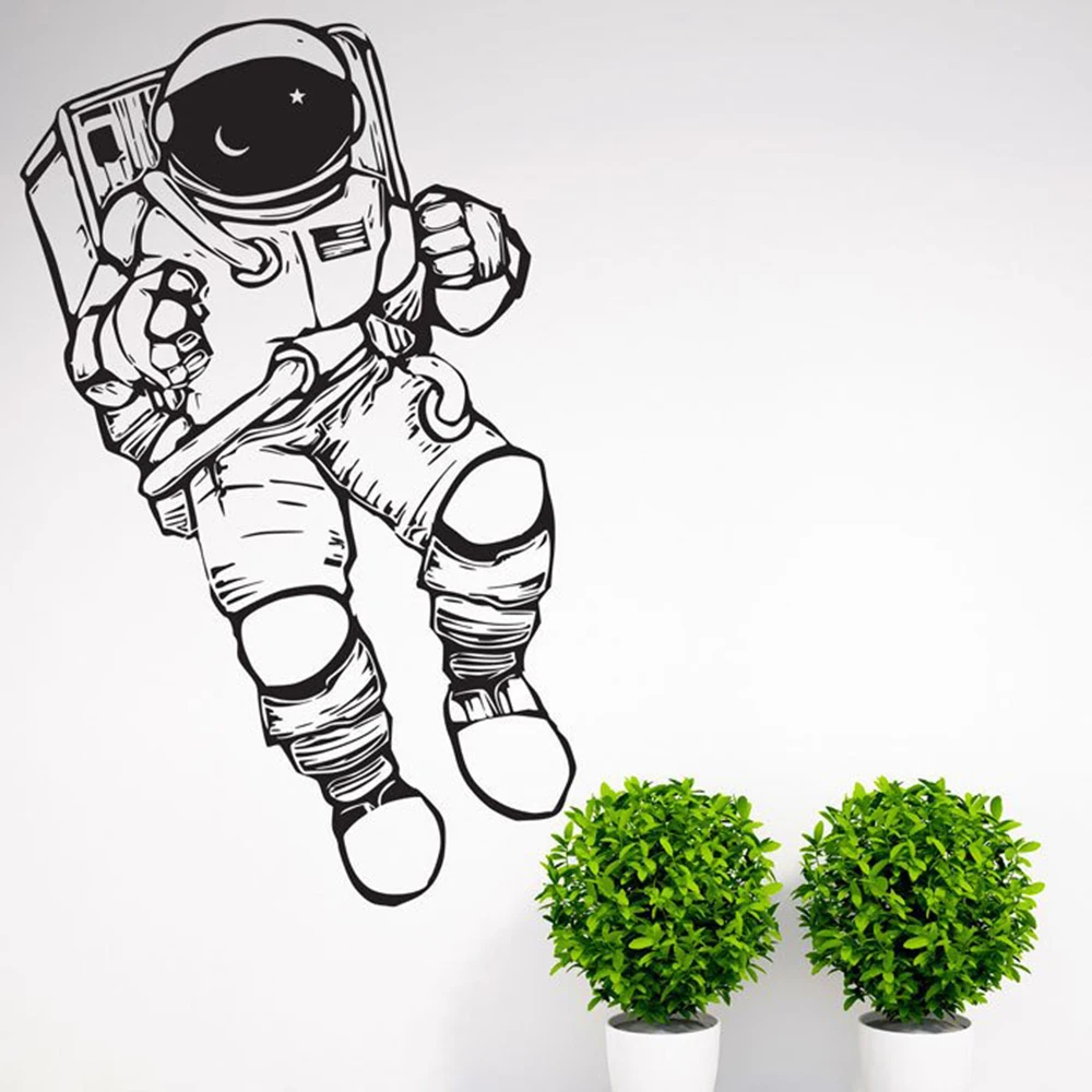 Outer Space Decal Cosmonaut Astronaut Wall Decal Nursery Decor Art
