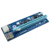 sata כבל PCI-E PCI Express Riser Card 1x כדי 16x GPU Usb 3.0 Extender Riser X1 X16 כרטיס מתאם SATA 6pin כבל חשמל עבור כורה BTC כרייה (4)