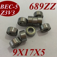10 шт. низкий уровень шума 689zz 689z 689-zz 9x17x5 9*17*5 Радиальный шарикоподшипник микро миниатюрный небольшой подшипник двигателя