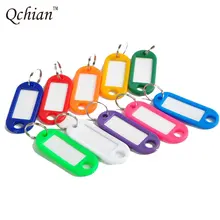 10Pcs Plastic Keychain Blank Key Ring Diy Name Tags For Baggage Paper Insert Luggage Tags Mix Color Key Chain Accessories Chains
