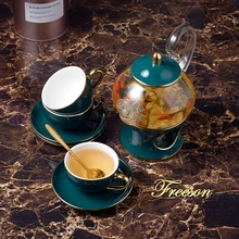 Нордический керамический чайный сервиз, фарфоровый душистый чайный горшок с ситечком для свечек, цветочный чайный сервиз, кофейная кружка, чайная чаша, кофейная чашка, чайная чашка