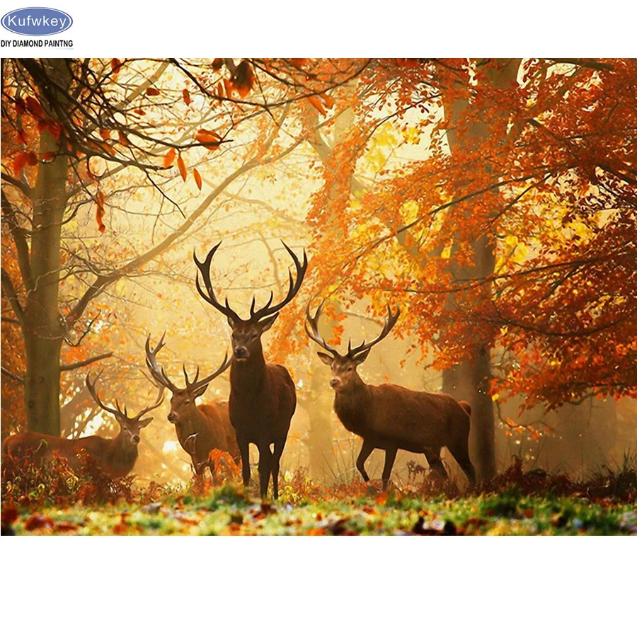 

Photo custom!DIY Diamond embroidery Forest Deer,5D diamond Painting Cross Stitch 3D square Rhinestone mosaic decoration gift