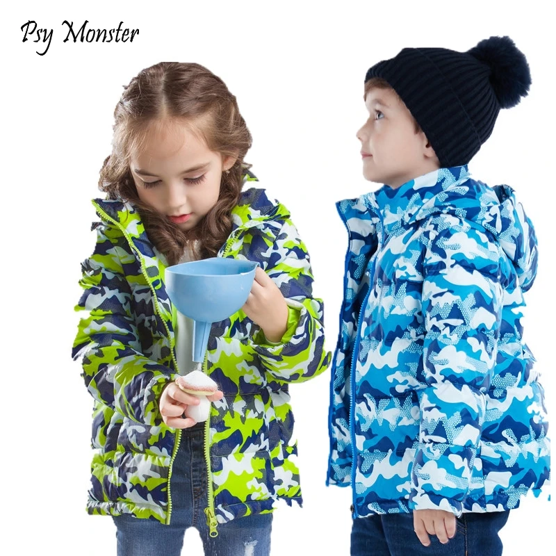 

Winter Boys Girls Warm White Duck Down Jacket Children's Windproof Jacket Winter Boys Camouflage Paragraph Down Jacket SnowCoat
