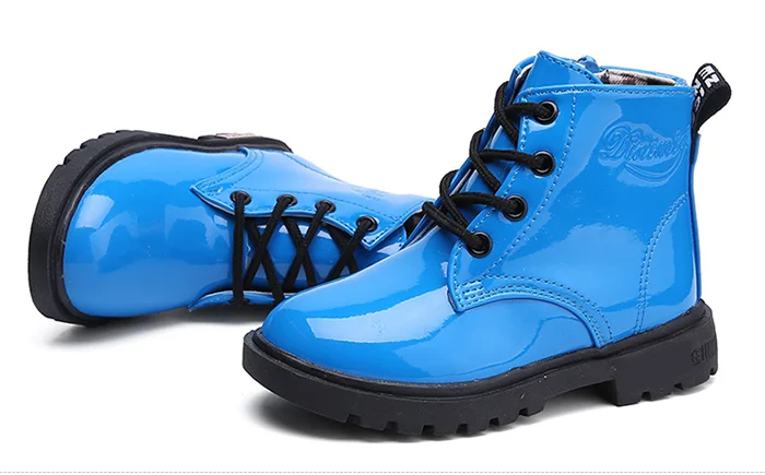 New 2017 Winter Children Shoes PU Leather Waterproof Martin Boots Kids Snow Boots Brand Girls Boys Rubber Boots Fashion Sneakers (7)