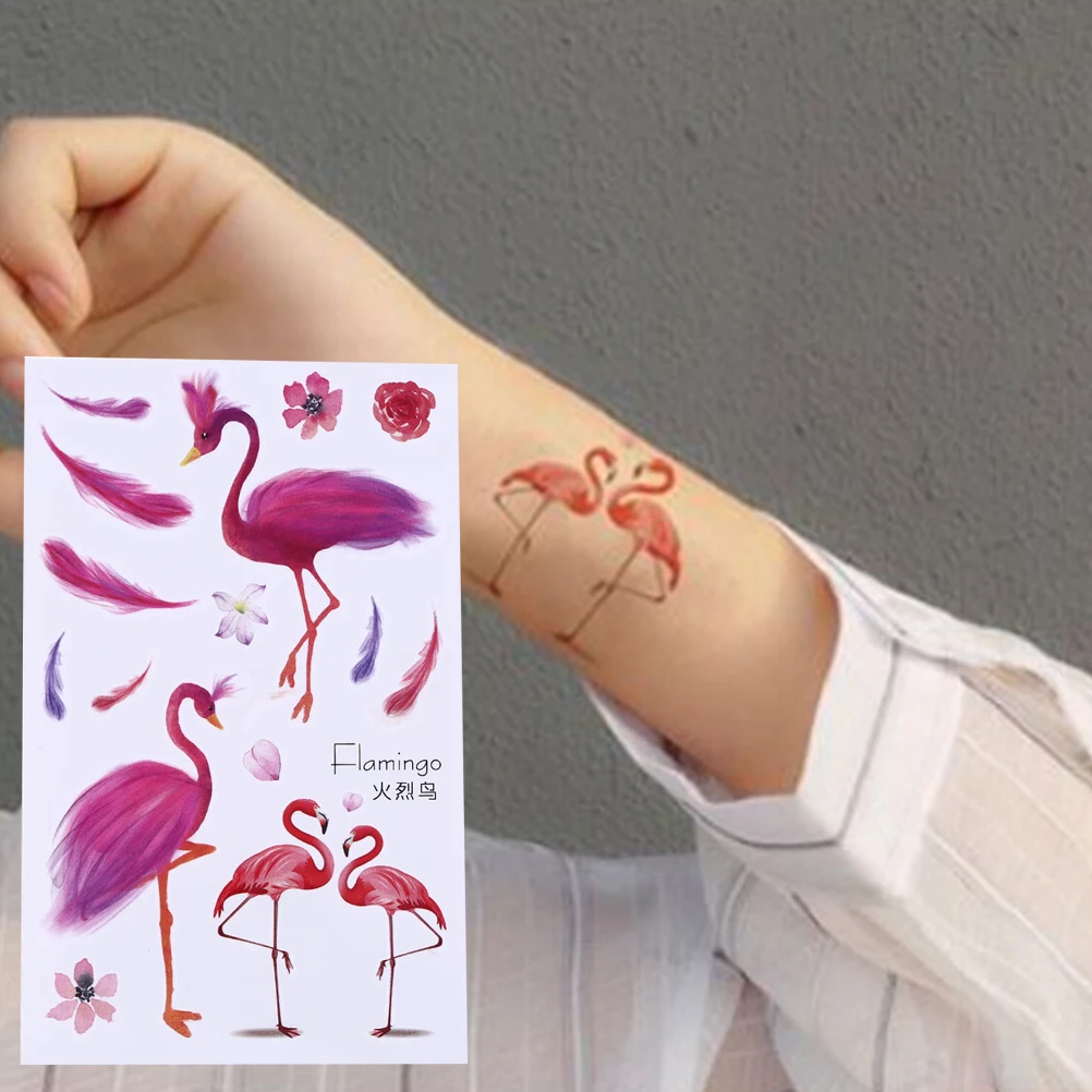 

1pcs Cool Waterproof Temporary Flamingos Arm Tattoo Stickers Shoulder Decoration Pattern FireTotem Tattoo Sticker