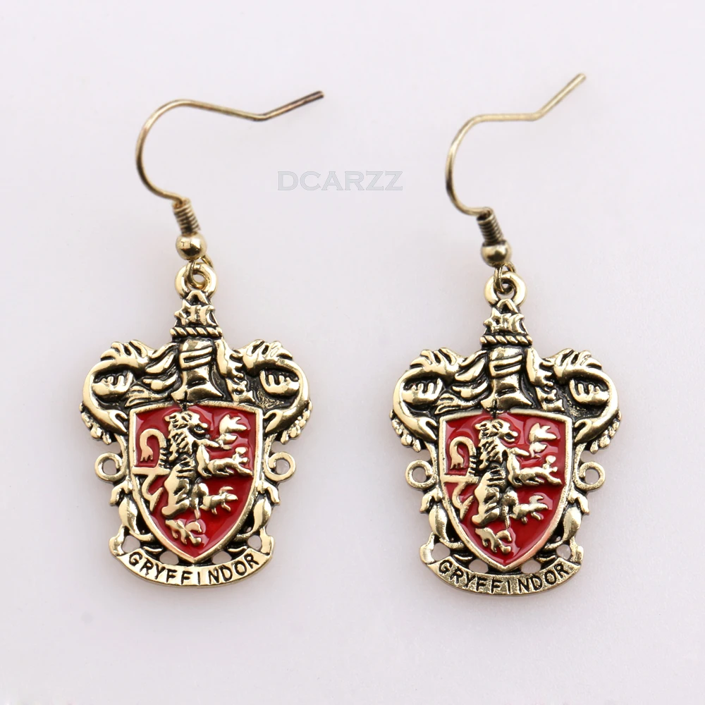 

5 Styles HP Hogwarts Enamel Drop Earrings Ravenclaw,Hufflepuff,Gryffindor,Slytherin Movie Jewelry Wholesale