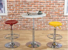 coffee house hotel Bar stool European and American popular plastic stool black blue yellow orange color free shipping