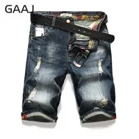 PROFESSIONAL JEANS STORE Men Jeans Homme Plus Size Retro Hole Patch Blue Short Jeans For Man Casual Mens Homme 2017 Ori