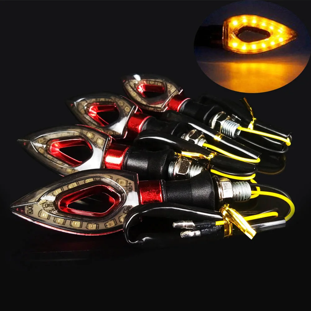 

2x Motorcycle LED Turn Signal Light Indicator Blinker Flashing Lamp 12v Universal Moto For Scooter Honda Yamaha Suzuki Harley