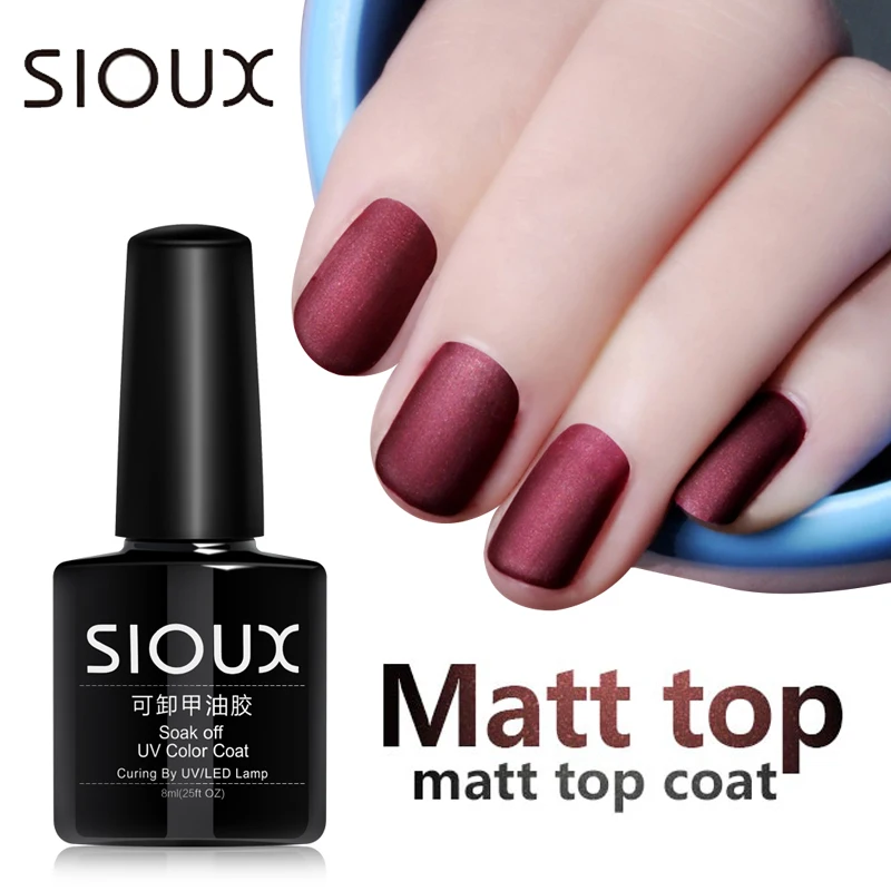 SIOUX 8ML Matt Top Coat Matte UV Gel Nail Polish UV Varnish Primer