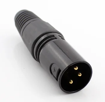

4PCS 3 pin XLR male jack Audio Cable Connector MIC Gold Plated Plug