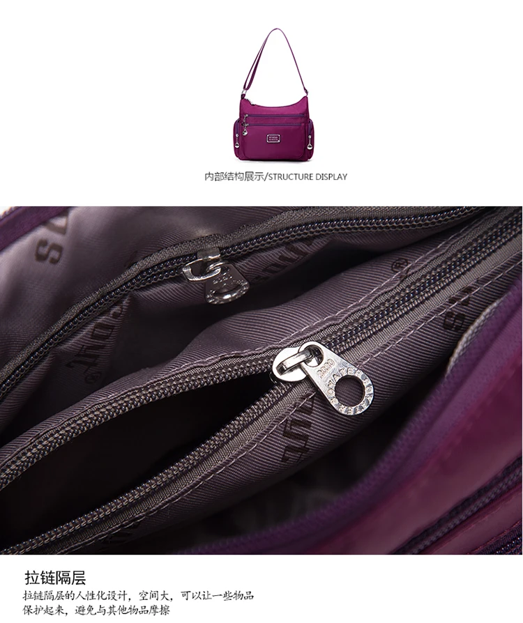 Водонепроницаемая сумка через плечо Оксфорд сумка для женщин брендовая Высококачественная сумка через плечо Больше молнии Llarge вместительная сумка
