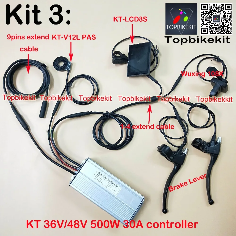 Ebike-Controller-Kit-36V-500W-48V-500W-KT-Torque-Simulation-Sine-Wave-Controller +LCD3LCD8H+Throttle+PAS+Brake+extend cable (3)