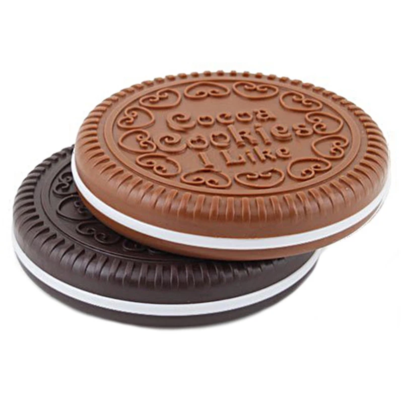 

Cute Cookie Shaped Design Mirror Makeup Chocolate Comb 021G 2T6Q