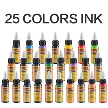 25 шт. 30 мл натуральный пигмент татуировки для растений Перманентный макияж 1 унций бутылки чернила для татуировок пигмент для тела профессиональные принадлежности для красоты