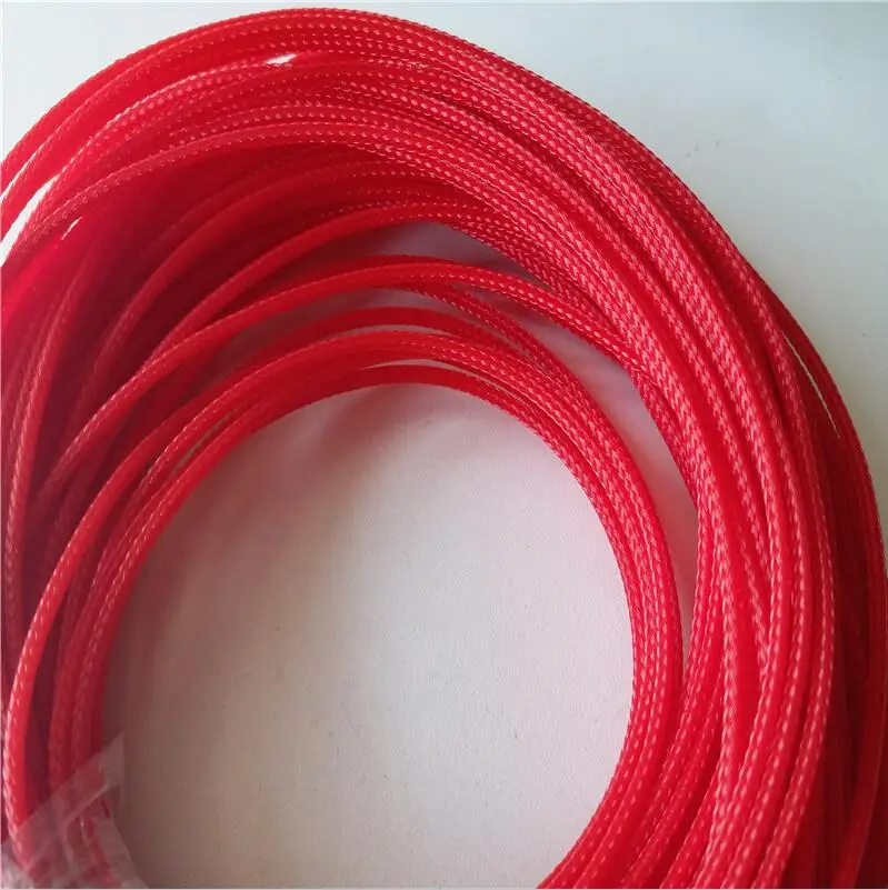 25 м 3 мм кабельные рукава шифрование ПЭТ змеиная сетка Защитная кабельная втулка провод сетка нейлон ударопрочный кабель наборы 16-18AWG - Цвет: Red