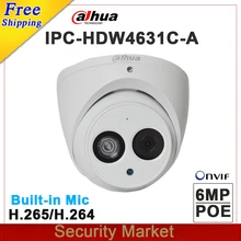 dahua 6MP POE купольная сетевая камера IPC-HDW4631C-A заменой IPC-HDW4431C-A CCTV ip-камера с ИК 50 м поддержка Buit-in Mic