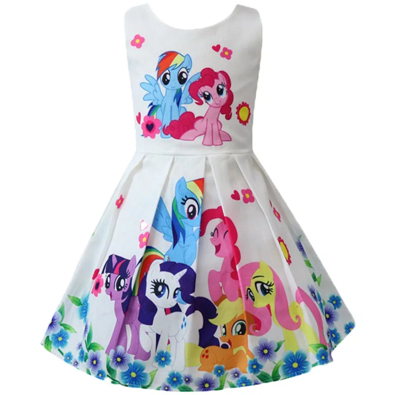 Г. Летнее платье для девочек для костюмированной вечеринки «Моя принцесса»; костюм «Маленький Пони»; детская одежда для детей на Хэллоуин, День рождения; вечерние платья - Цвет: White