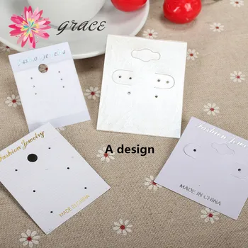 

50pc/lot Hanging Dangle Earring Cards Classical White Stud Ear Hooks Packing Cards Simple Cheap Jewelry Display Card Supplier