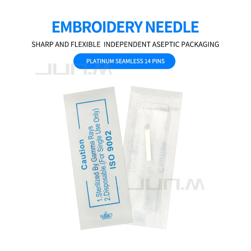 

0.2mm 100pcs 14Pins Tattoo Needle Permanent Makeup Sterilized Super Sharp Microblading Blade for Eyebrow Tattoo